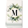 thumbnail image 1 of GEEORY Monogram Letter M Kitchen Towel for Home Decor Eucalyptus Leaves Family Last Name Initial Fingertip Towel 18x26 Inch Ultra Absorbent Bar Drying Cloth Hand Towel Bathroom Decorations GD127, 1 of 6