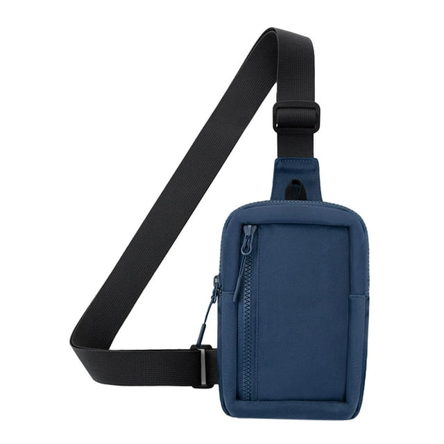 Bolso de pecho Yinane para hombre y mujer bolso cruzado portátil informal deportivo para correr ciclismo compras al aire libre montar Azul oscuro