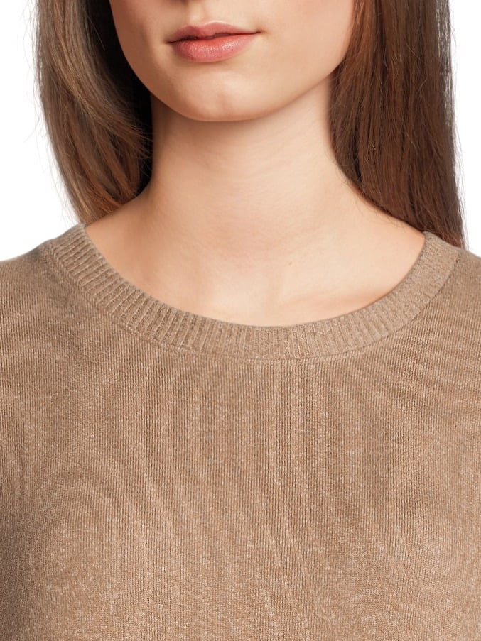 Time and Tru Women's Hacci Knit Pullover with Long-Sleeves, Single and 2-Pack, Sizes XS - XXL