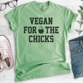 thumbnail image 2 of Vegan For The Chicks Shirt, Unisex Women's Men's Shirt, Vegan Shirt, Veganism Shirt, Chicken Shirt, Heather Apple Green, X-Large, 2 of 6