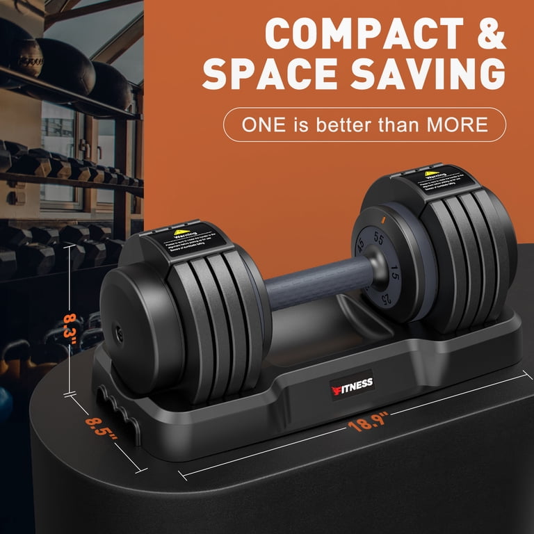 GIKPAL 5-in-1 Adjustable Dumbbells Set, 55LB Total, 1-Sec Fast