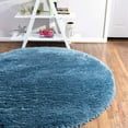 thumbnail image 3 of Infinity Collection Solid Shag Round Rug by Rugs.com ‚Äì Blue 6' 8"' Round High-Pile Plush Shag Rug Perfect for Dining Rooms, Living Rooms, Bedrooms and More, 3 of 4