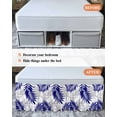thumbnail image 7 of Blue Leaves Wrap Around Bed Skirts for King Bed 16" Drop,Bed Skirt with Adjustable Elastic Belt Dust Ruffle Bed Valance for Bedroom Hotel Abstract Modern Geometric Lines Simple Art Bed Frame Cover, 7 of 7