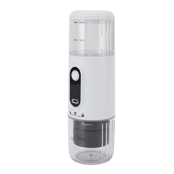 Cafetera Espresso Eléctrica Portátil, Cafetera de Vije Recargable, Cafetera de Coche Portátil para Acampar Senderismo Oficina Compartimo para Polvos y Cápsulas