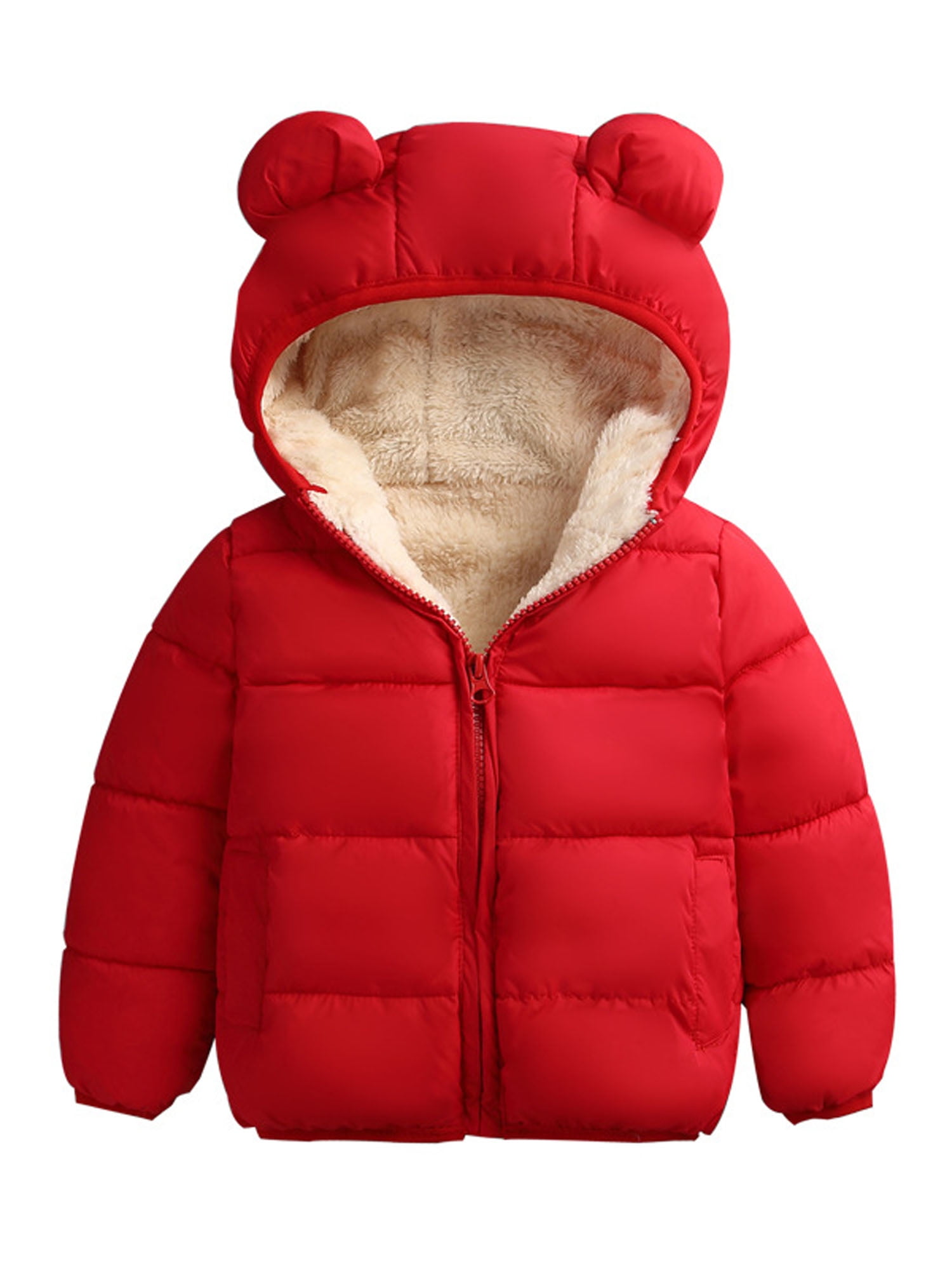Toddler Baby Jacket Animal Boy Girl Cartoon Cow Long Sleeve Ears Hoodie Winter Warm Clothes Coat Fur Hood