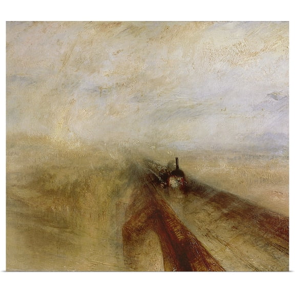 Great BIG Canvas | Rolled Joseph Mallord William Turner Poster Print entitled Rain Steam and Speed, The Great Western Railway