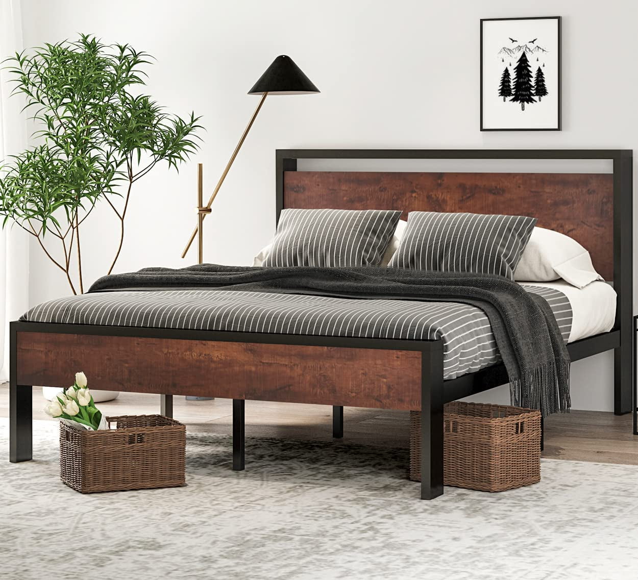 Sha Cerlin Queen Metal Platform Bed Frame with Liberia Ubuy