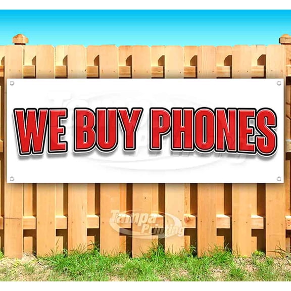 We Buy Phones 13 oz Vinyl Banner With Metal Grommets