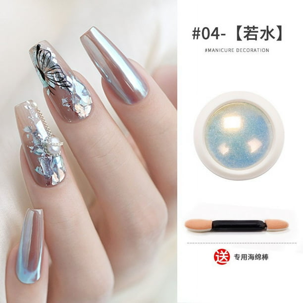Xihbxyly Polvos Sky Mirror, Acabado Transparente Deslumbrante con Efecto Hielo, Fórmula Duradera Que No Se Descascara, Fácil Aplicación para Un Arte de Uñas Espectacular, Ideal para Ocasiones Especia