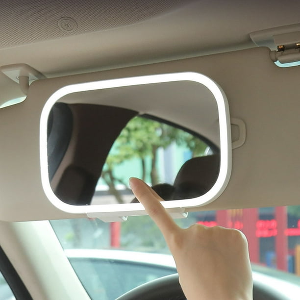 Espejo de tocador con visera de coche con luces LED espejo de maquillaje protección solar