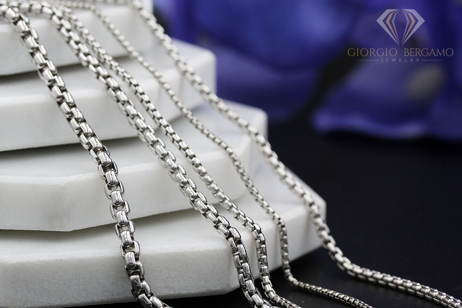 Solid 925 Sterling Silver 4MM Thick Round Box Link Chain Solid 925 Sterling Silver 4MM Thick Round Box Link Chain