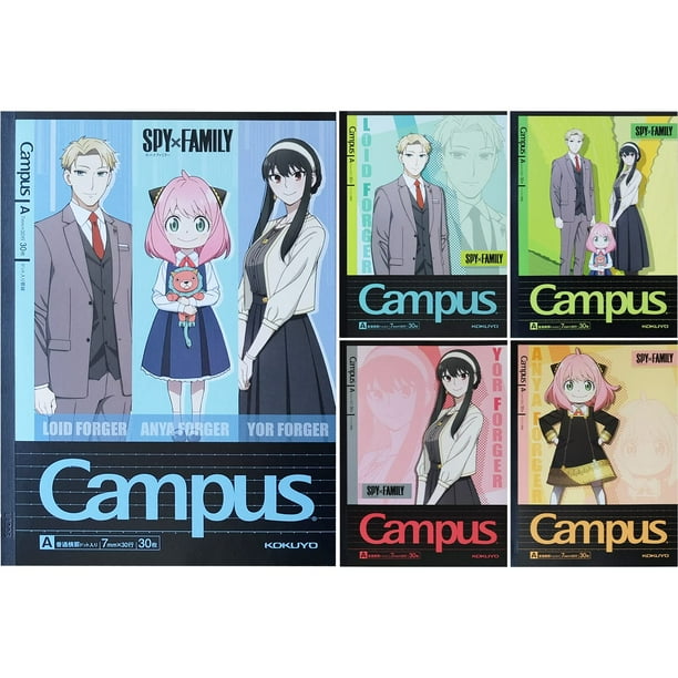 Cuadernos KOKUYO Spy x Family, paquete de 5 unidades, semiB5, rayados