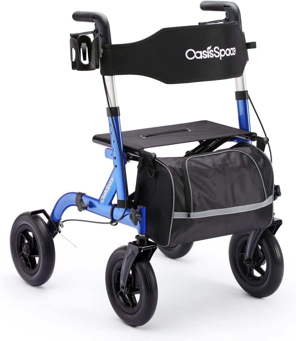OasisSpace All Terrains Rollator Walker with Cup Holder Foldable
