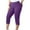 Purple, variant on Women's Plus Size Yoga Pants Capris Short Solid Color Elastic Waist Tummy Control For Workout Blue