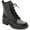 Black, variant on Womens Octavia Faux Leather Ankle Combat & Lace-up Boots