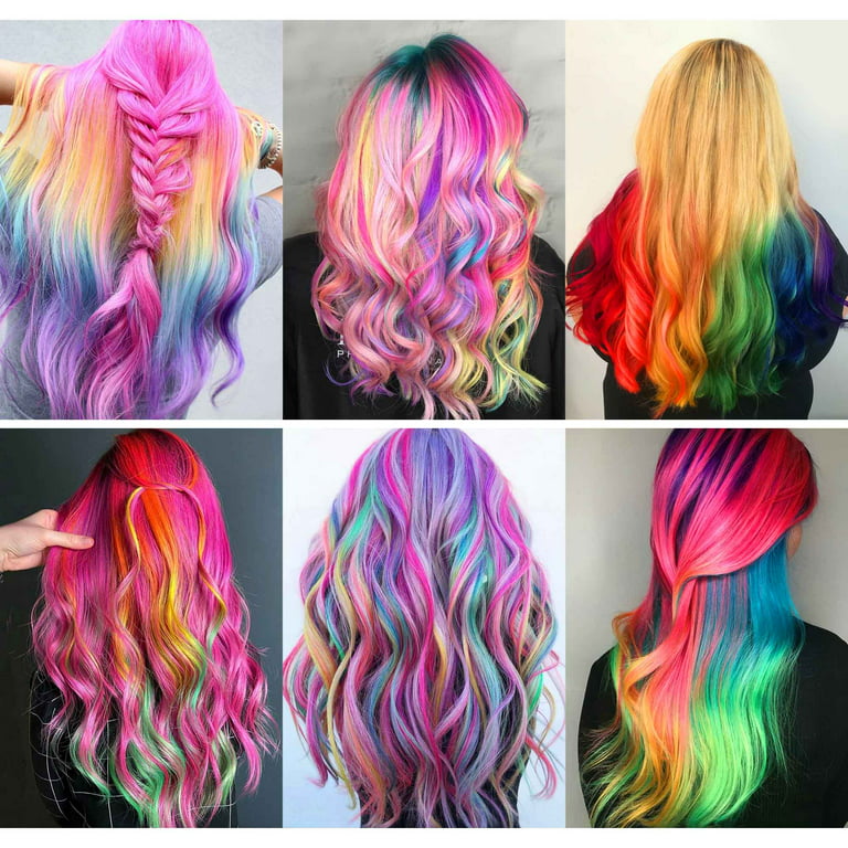 Hair Chalk Pinkiou Temporary Bright Hair Color Dye for Girls Kids, Washable  Hair Chalk Set/Kit for Girls New Year Birthday Party Cosplay DIY - 8