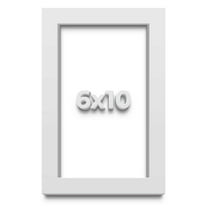 6x10 Shadow Box High Gloss White Display Frame | 1.625 Inches Deep | 1 Inch Moulding Width | Solid
