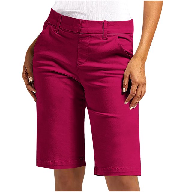 zbxnLI Bermuda pour Femmes Été Décontracté Taille Haute Jambe Droite Extérieur Randonnée Voyage Shorts avec Poches