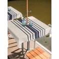 thumbnail image 2 of Square Outdoor Tablecloth with Umbrella Hole Midnight Blue Striped Outside Table Cloth Waterproof Patio Table Cover Beige Geometric Modern Art Zipper Tablecloths for Picnic Party Camping 60x60 Inch, 2 of 8