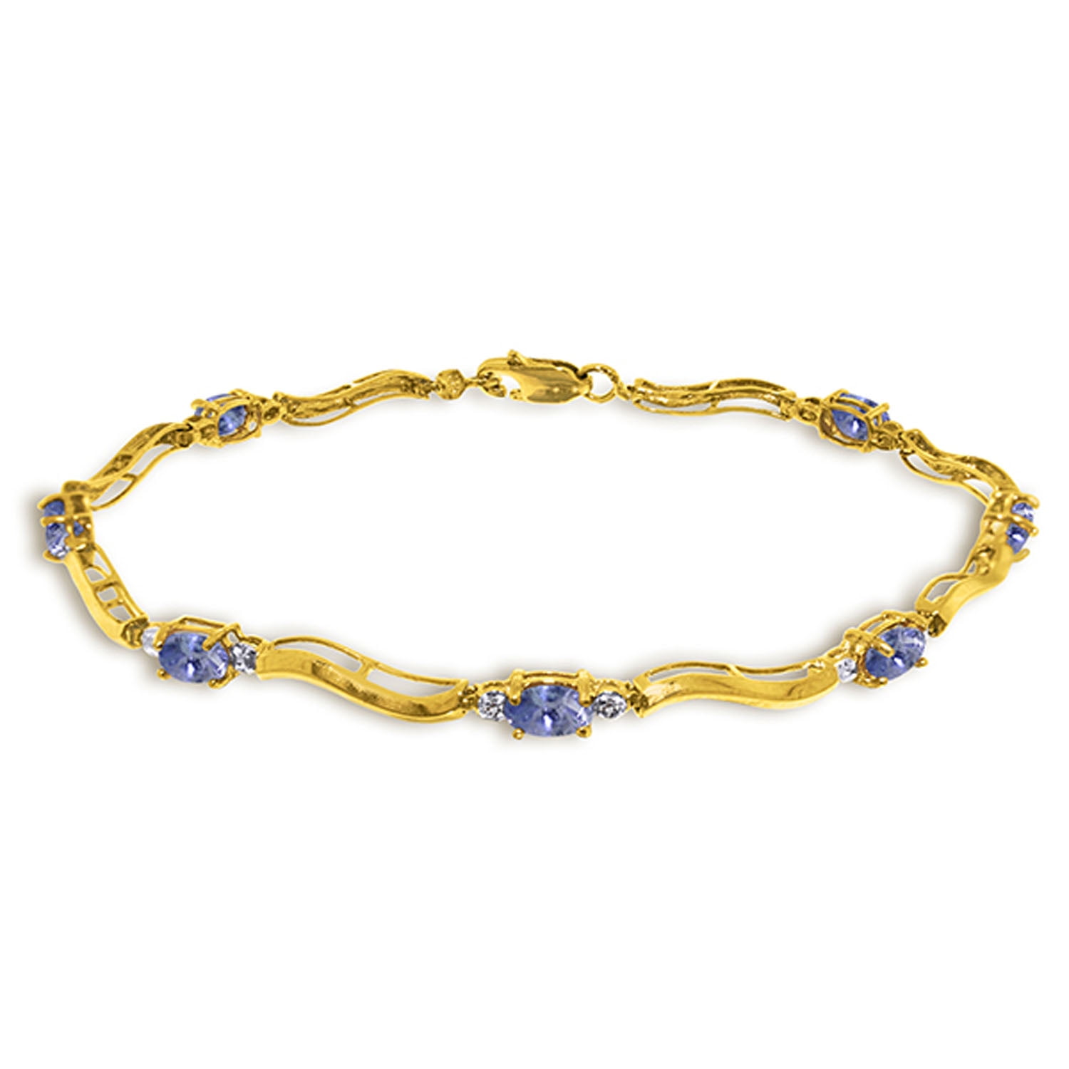Galaxy Gold 14K Solid Gold 2.01 Carat Natural Diamond Tennis Bracelet for Women - Yellow Gold Fine Jewelry