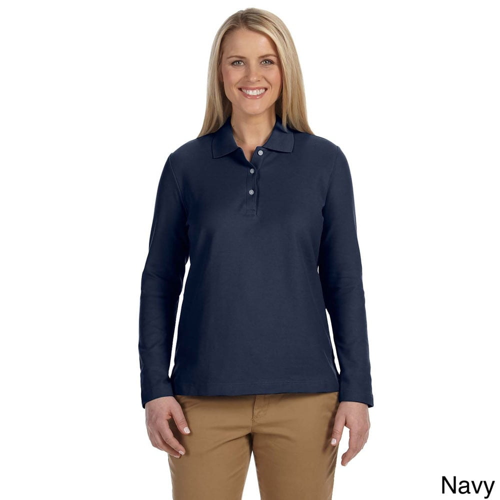 women's long sleeve polo shirts walmart