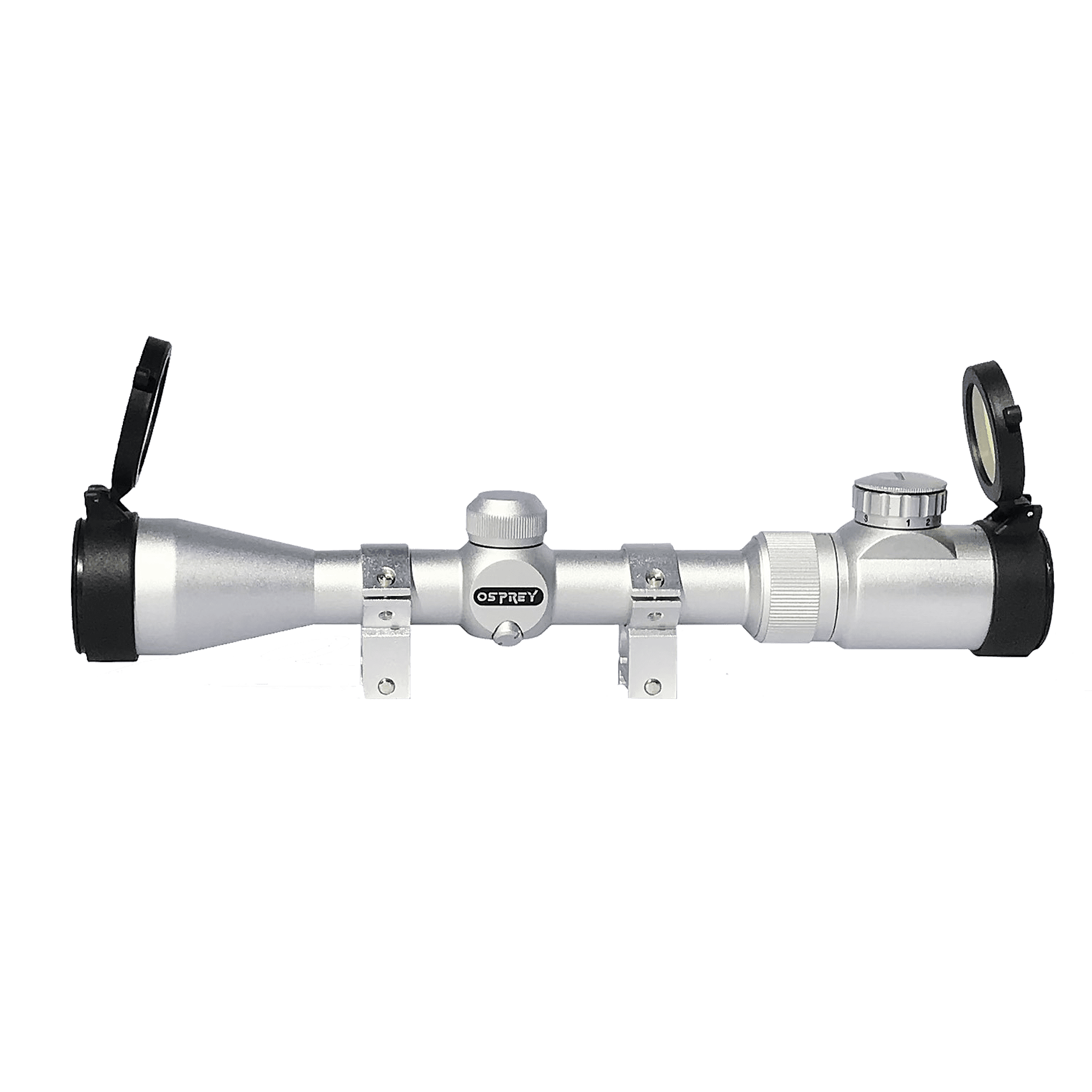 Red, Green, Blue MIL-Dot Reticle-1/4 MOA Osprey Global SDS3-9X40MDG : Osprey Standard Series 3-9X 40mm Rifle Scope with Illuminated Black or Silver