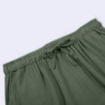 thumbnail image 6 of Plus Size Pants Curvy Women Solid Color Elastic Waist Straight Leg Linen Ankle Pants With Pocket Women's Casual Pants Army Green L, 6 of 6