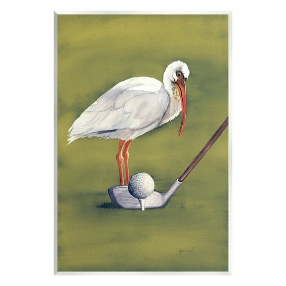 Stupell Industries Bird with Golf Club Animals & Insects Painting Unframed Art Print Wall Art, 10 x 15