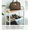 thumbnail image 6 of Yamazaki Home Shoe Organizer and Bench, White, Steel + Wood,  Holds 4 pairs of shoes, No Assembly, 6 of 7