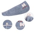thumbnail image 3 of 1 Pc Women Soft Strawberry Bow Hair Towel for Bathroom Vacation Travel Blue Coral Velvet, 3 of 3