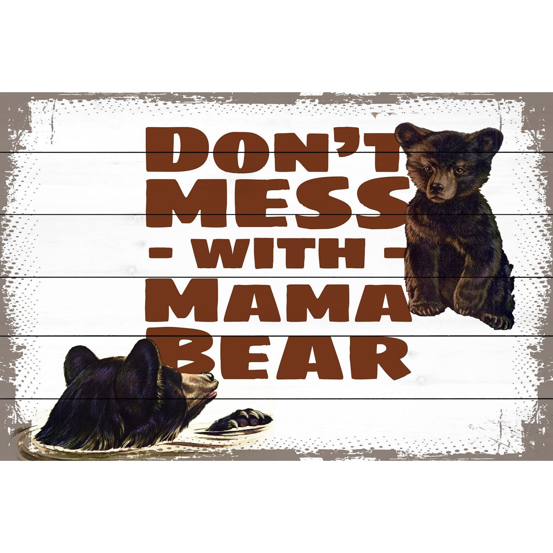Marmont Hill "Mama Bear" Painting Print on White Wood