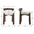 thumbnail image 4 of Guyou Wooden Vanity Chair Set of 2, Modern Sherpa Upholstered Small Ottoman Footstool, Lovely Round Makeup Stool for Bedroom Living Room Makeup Room, White, 4 of 6