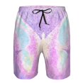thumbnail image 3 of Zufioo Purple Sparkling Butterfly for Men's Casual Beach Shorts, Sports Fitness Quick-drying Drawstring Shorts with Pockets for Home Wear-3X-Large, 3 of 6