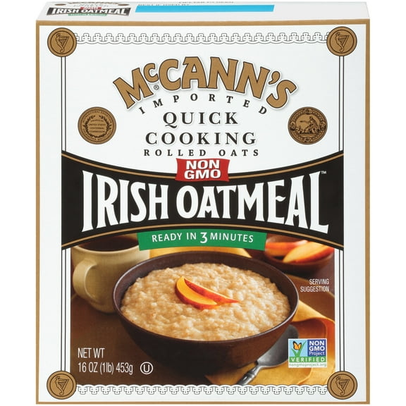McCann's Quick Cooking Rolled Oats Irish Oatmeal, 16 oz, (Pack of 12)