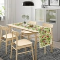 thumbnail image 2 of Watercolor Holly Christmas Table Runner, Winter Xmas Seasonal Holiday Dinner Table Decoration for Home Living Room Kitchen Dining Room 13x108in, 2 of 5