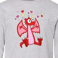 thumbnail image 4 of Inktastic Happy Valentine Cute Red Cartoon Dragon with Hearts Long Sleeve Youth T-Shirt, 4 of 5