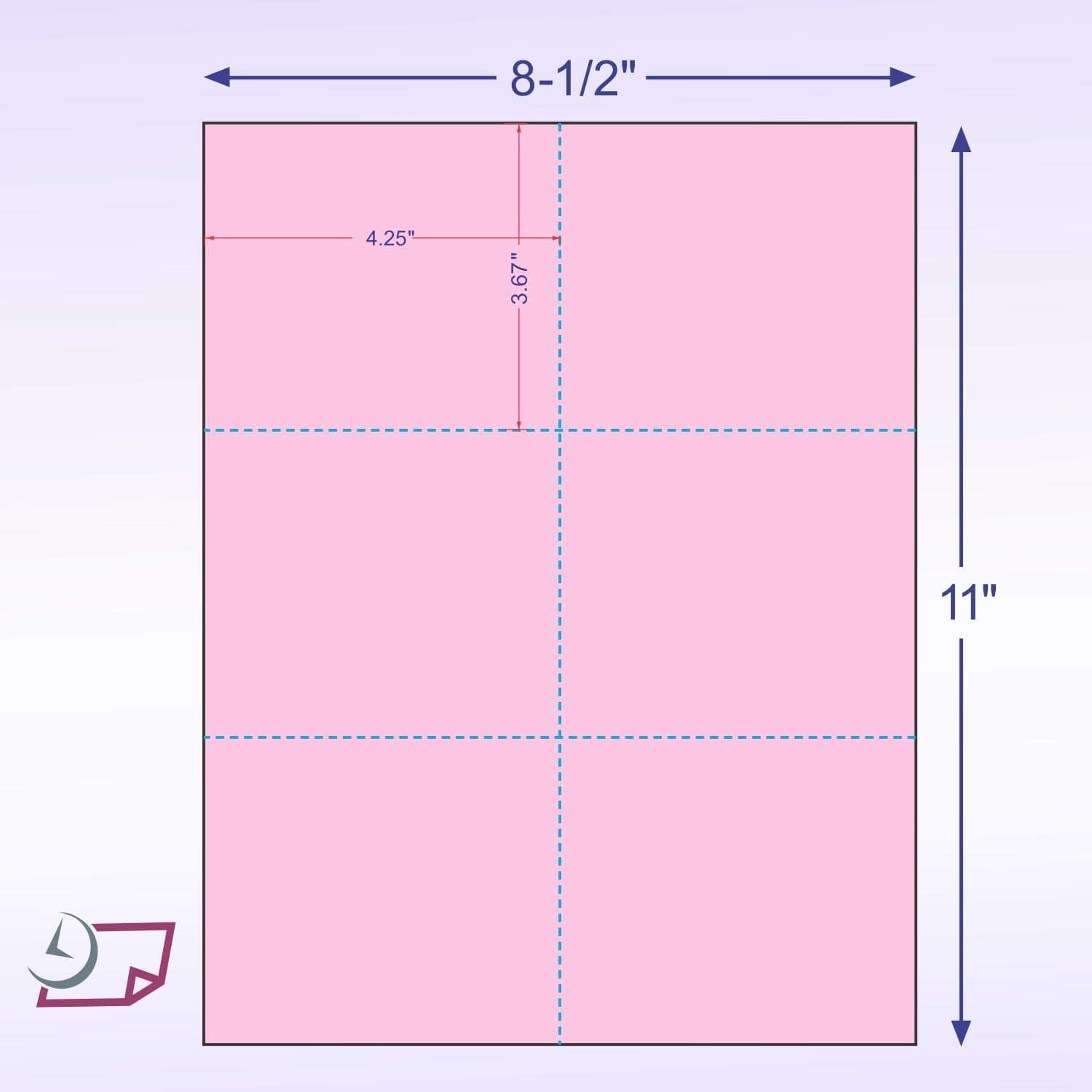 Laser Printer Blank Perforated Cards 6 up per Page Green, 6000 Cards 