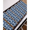 thumbnail image 3 of Blue Patchwork Stair Treads Non Slip for Steps Blue Checkered Linen Texture Striped 10 Pcs Reusable Adhesive Stair Runner Mats for Dogs Elders Carpet Treads Rugs for Staircase 8x30 In, 3 of 7