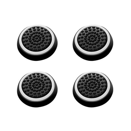 Insten 4pcs PS4 PS3 PS2 Xbox 360 Xbox One Controller Thumbstick Grips Black/White Silicone Thumb Analog Stick Cover Caps for Xbox 360 Xbox One PS4 PS3 PS2 Sony PlayStation 2 3 4 (Best Thumbsticks For Xbox One)