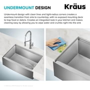 حوض مطبخ KRAUS Kore 30 Farmhouse Workstation مقاس 16 وعاء واحد من الفولاذ المقاوم للصدأ مع الملحقات