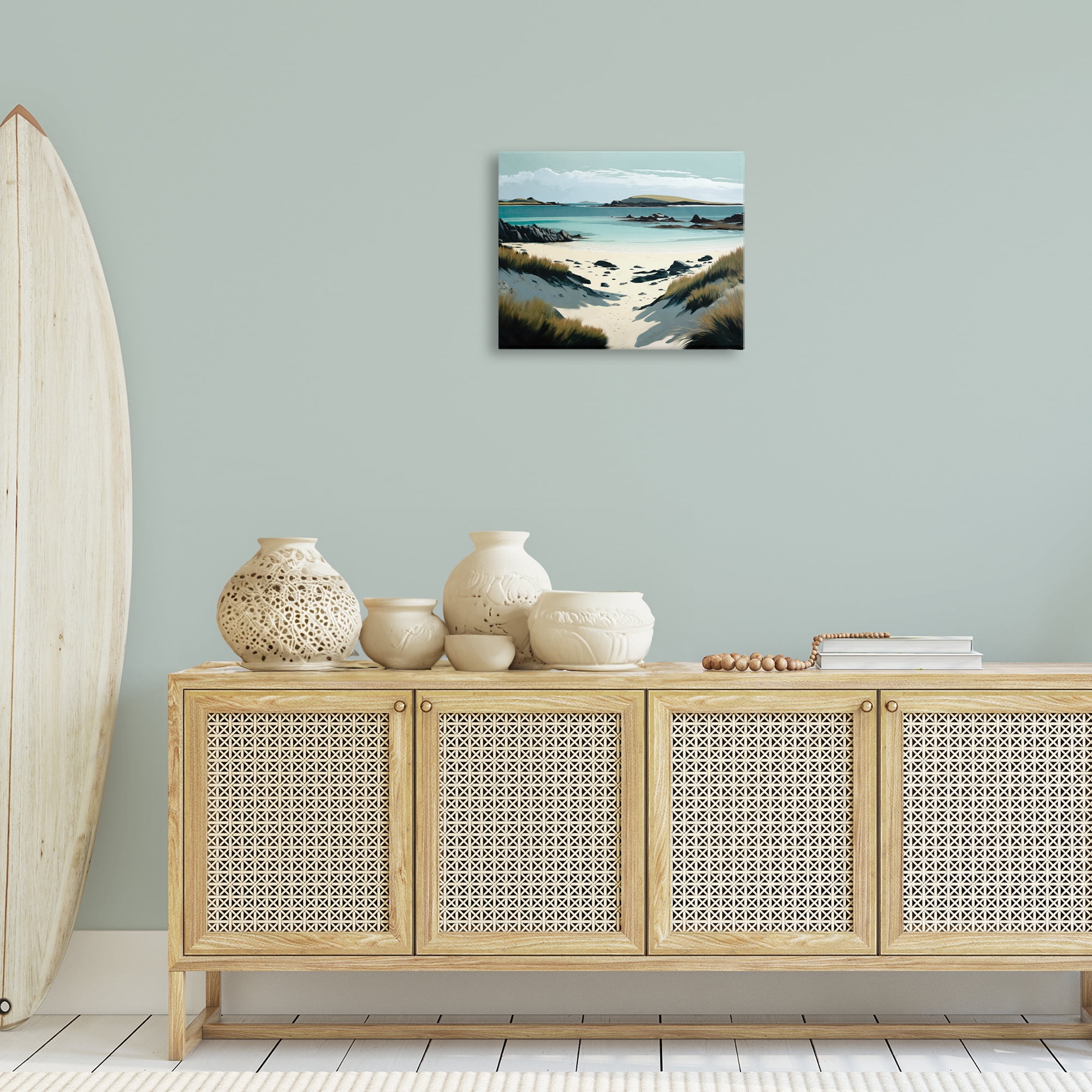 Stupell Industries Wild Island Landscape Nautical & Beach Painting Wrapped Canvas Art Print Wall Art, 20 x 16
