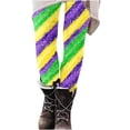 thumbnail image 2 of DDAPJ pyju Mardi Gras Leggings for Women Fun Graphic Printed Casual Yoga Pants Carnival Party Tights Holiday Bottoms Sales of the Day Multicolor XXL, 2 of 6