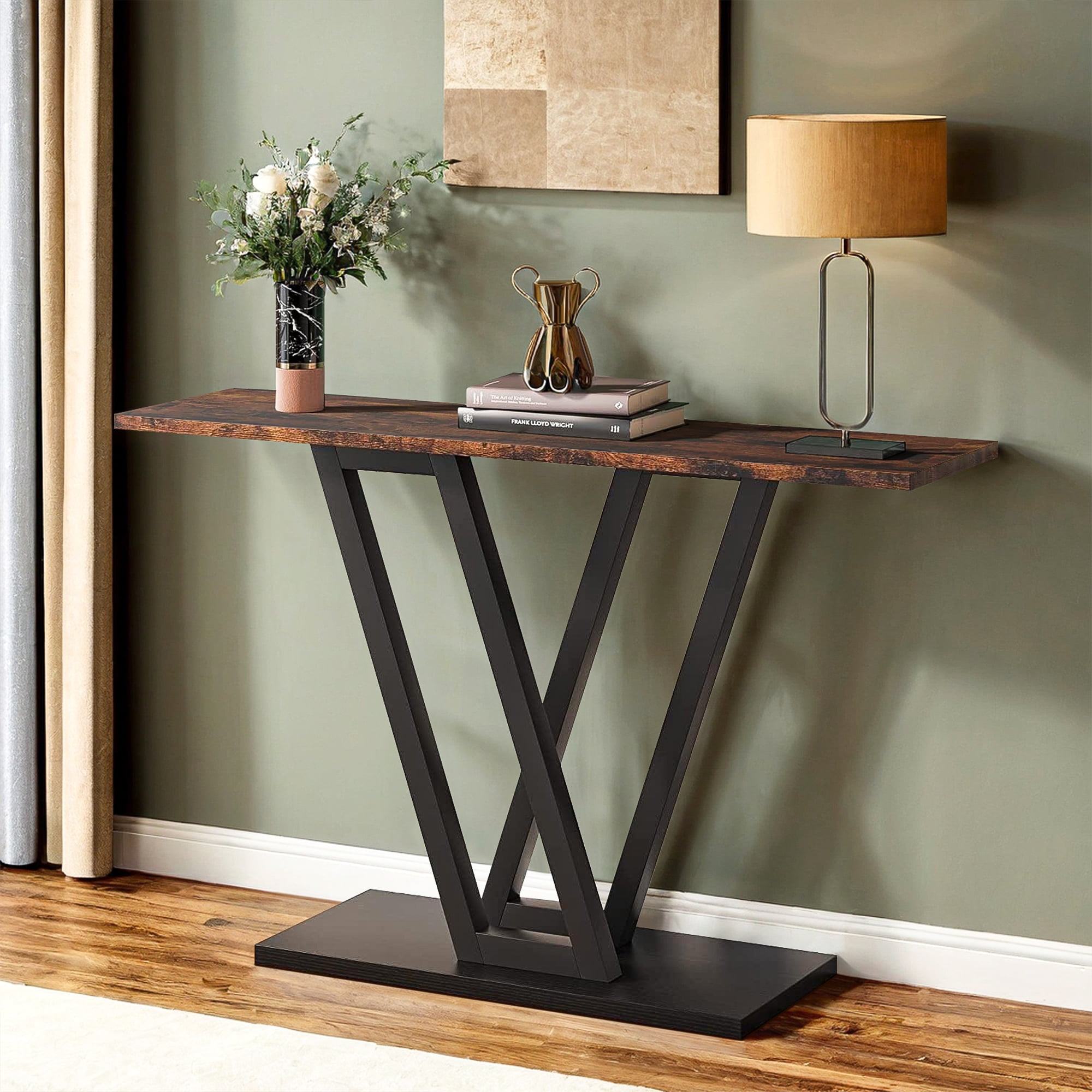 Demi Bonn 43" Console Table,dustrial Entryway Hallway Table for Hallway, Entrance, Living Room, Bedroom, Brown
