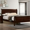 thumbnail image 2 of Bedroom Furniture Cherry Color Solid wood Simple Transitional 6pc Bedroom Set Twin Size Bed Dresser Mirror Nightstands Chest, 2 of 8