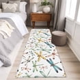 thumbnail image 4 of 2'x6' Rug Runners for Hallways Kitchen, Dragonfly Non Slip Entryway Beside Floor Carpet Runner, Watercolor Colorful Nature Painting Art Washable Laundry Room Bedroom Throw Rugs Mat for Family Pet, 4 of 8