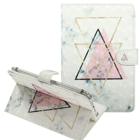 Allytech Universal Case for All 9.5-10.5 inch Touchscreen Android Tablet, Slim Stand Folio PU Leather Wallet Cover with Card Slots & Pencil Holder for Kindle Apple ipad Samsung, ECT,Triangle