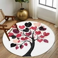 thumbnail image 3 of Valentine's Day Washable Round Area Rug 6 ft, Love Heart Tree, Soft Non Slip Rugs Stain Repellent Indoor Felt Carpet for Living Dining Room Bedroom Home Office, 3 of 9