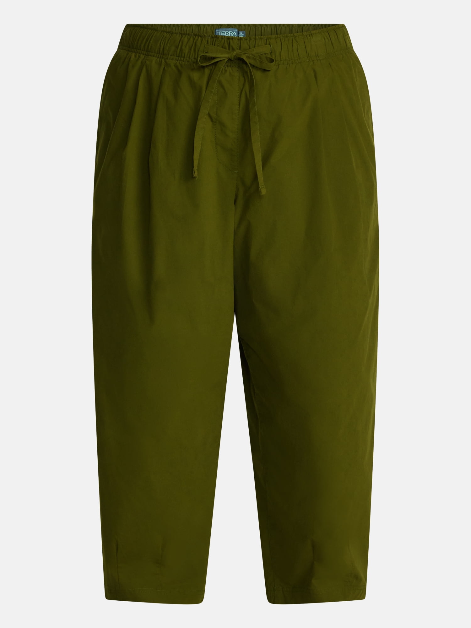 Terra & Sky Women's Plus Cropped Barrel Drawstring Pants, Sizes- 0X-5X