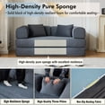 thumbnail image 6 of 59" Convertible Sleeper Sofa Bed with Pillow, Corduroy Folding Mattress Couch, Floor Sofa Lounge with Fixed-Shape Frame for Living Room Apartment, Gray, 6 of 8