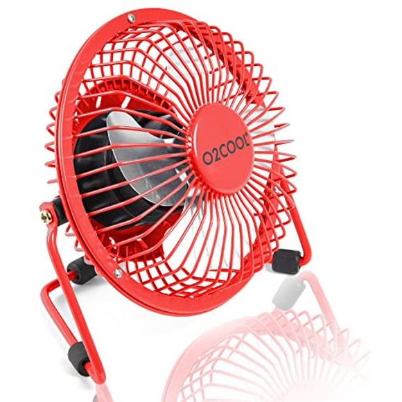 O2COOL 4" USB Personal Desk Fan – Portable Mini Table Cooling Fan - Plugs into Computer - Adjustable 360° Tilt, Quiet,
